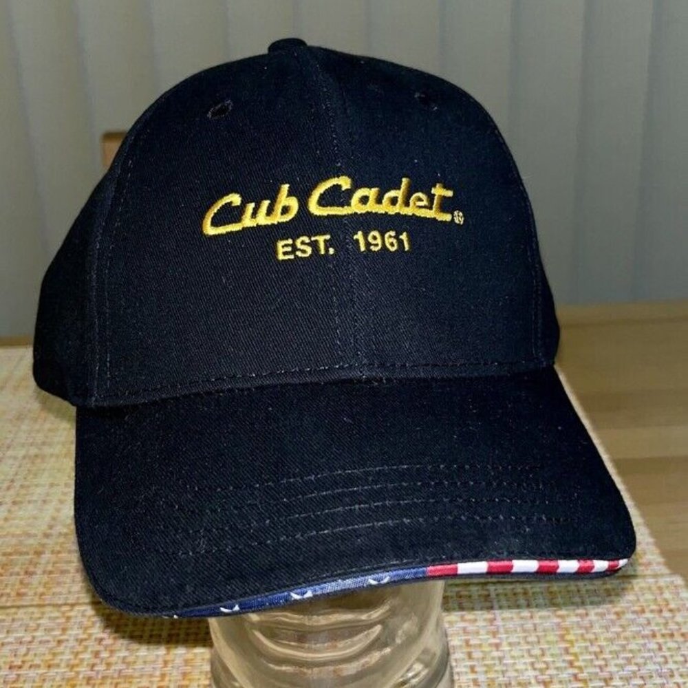 Cub Cadet Black Mens Adjustable Baseball Cap Hat